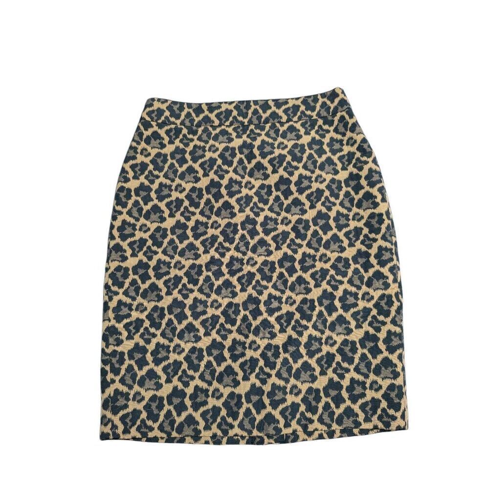 Talbots Petite Skirt Women’s Animal Leopard Print Fitted Pencil 4P Classic Work